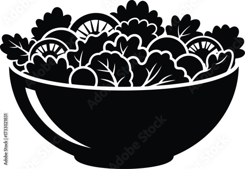 Fresh garden salad bowl healthy eating ingredients organic greens delicious vegetarian food vector