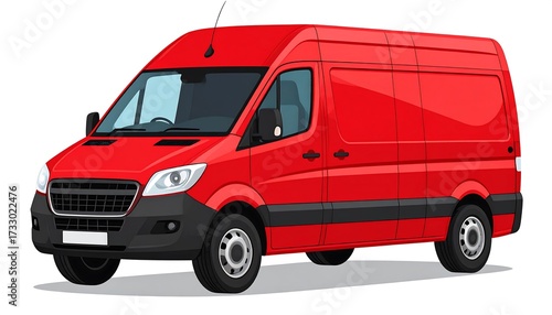 Red delivery van