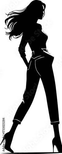 Photos Windblown Hair Walking Silhouette