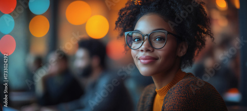 work woman looking team project training