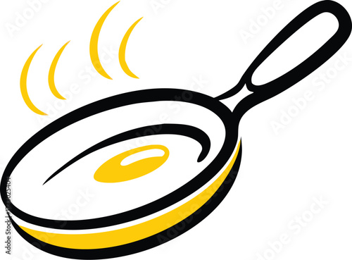 frying pan cooking utensil vector illustration on .eps