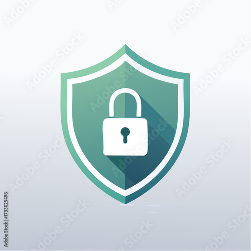 Minimalistic security icon featuring a padlock inside a shield, symbolizing protection and privacy in digital and physical environments.