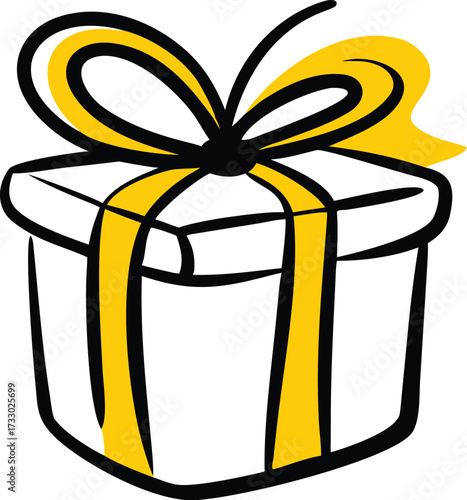 gift box with ribbon vector illustration on white .eps