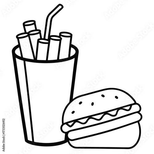 hot dog combo meal with fries and soda  vector fas (1).eps