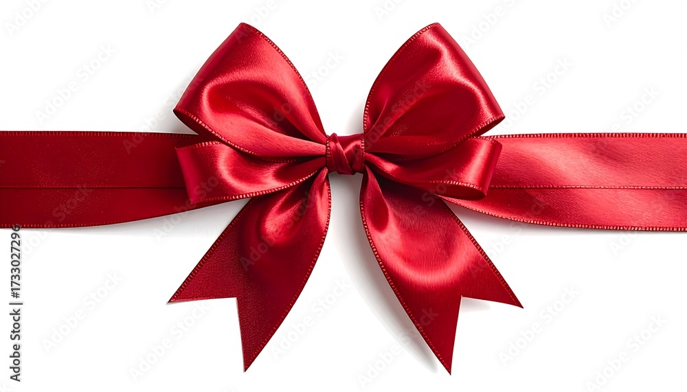 Fototapeta premium Red satin ribbon bow (1)