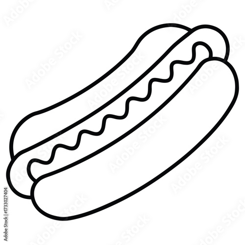 minimal single line art hot dog illustration  mode (1).eps