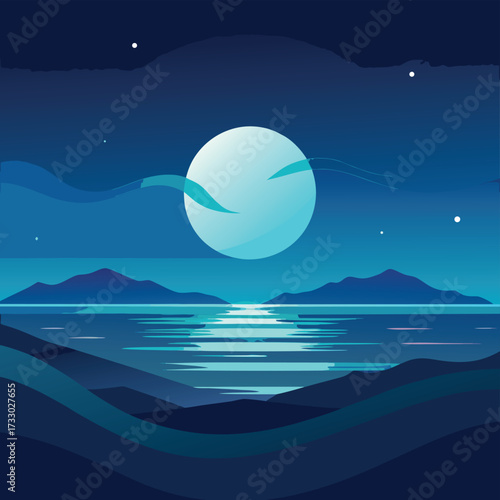 moonlit ocean with bioluminescent waves (2).eps