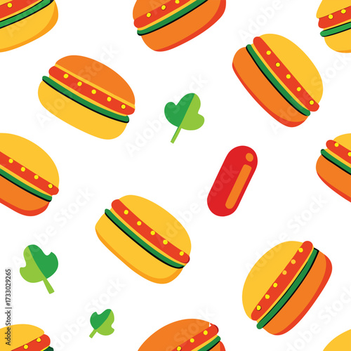 seamless hot dog and burger fast food pattern  tre.eps