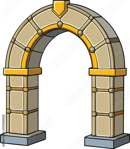transparent background   medieval stone arch cutou.eps