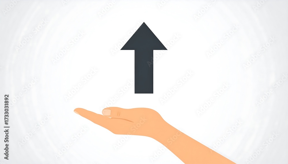 Naklejka premium Hand offering an upward arrow