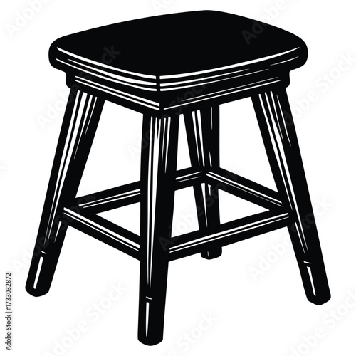 wooden stool vector illustration on white backgrou.eps