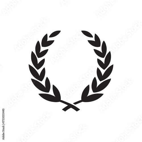 Elegant laurel wreath design symbolizes victory achievement and timeless recognition ideal for awards branding logos and commemorative emblems conveying a sense of triumph and distinction silhouette 