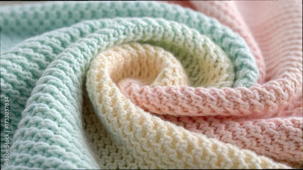 Fototapeta premium Soft Fabric Made from Recycled Yarns in Pastel Colors for Crafts