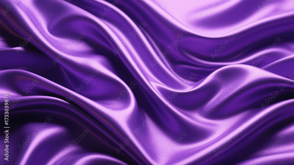 Obraz premium Abstract flowing purple silk texture with elegant waves and soft highlights perfect for luxurious backgrounds