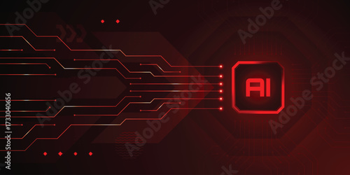 AI Circuitry: A modern digital illustration, showcasing a complex network of interconnected circuits centered around an AI component. The image conveys the essence of technological innovation.