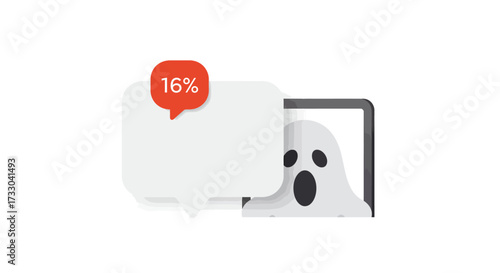 Subtle Halloween Ghost Icon: Professional Vector for Corporate Marketing & Tech Events