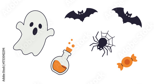 Modern Minimalist Halloween Icons: Elevate Corporate & Tech Seasonal Marketing Campaigns