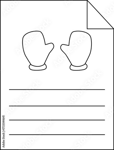 paper icon line and glove icon