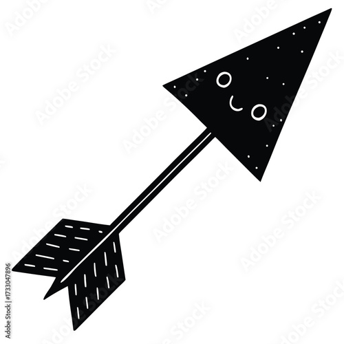 cute kawaii arrow with rosy cheeks cartoon on whit.eps