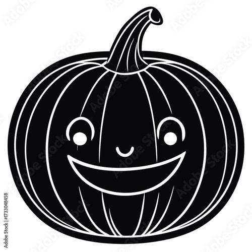 cute cartoon pumpkin with smiling face clipart on .eps