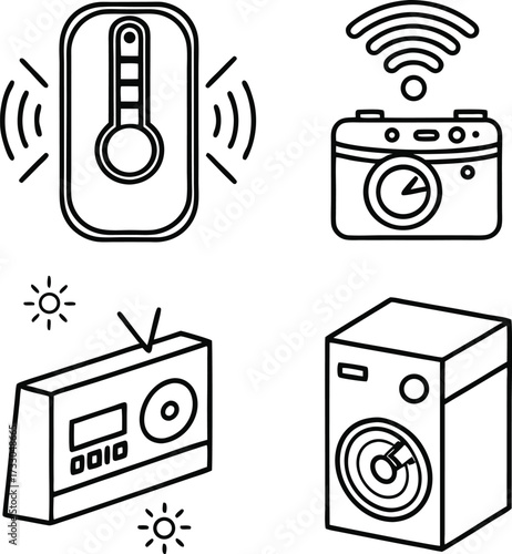 Modern Outline Startup Icon Collection