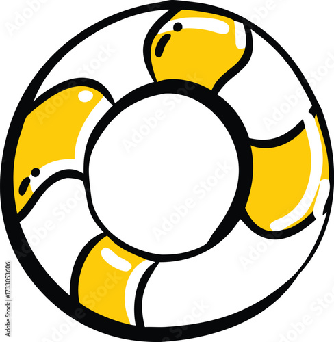 cartoon lifebuoy summer illustration on white back (1).eps