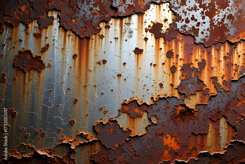 Rusty Metal Texture Background, Grunge Surface, Old Corroded Industrial Steel