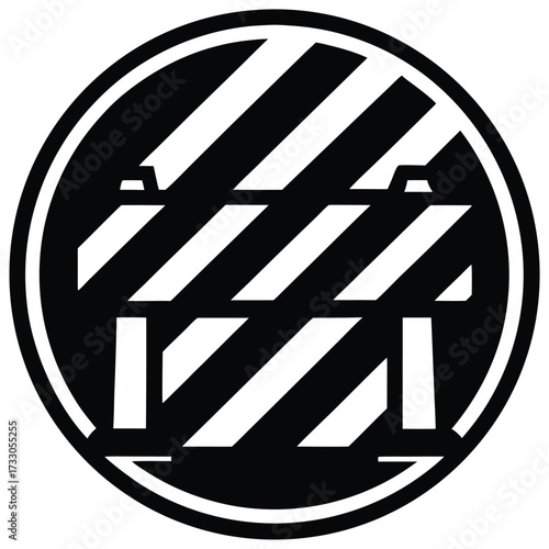construction barrier icon with striped warning pat (1).eps