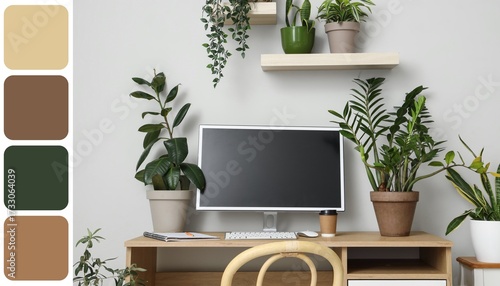 Computer monitor with green...