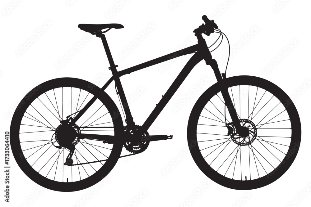 Obraz premium A mountain bike isolated on white background, representing adventure, fitness, outdoor activities, and the thrill of exploring nature on two wheels vector illustration