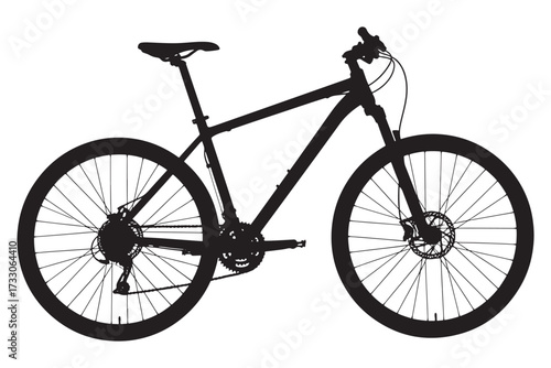 A mountain bike isolated on white background, representing adventure, fitness, outdoor activities, and the thrill of exploring nature on two wheels vector illustration