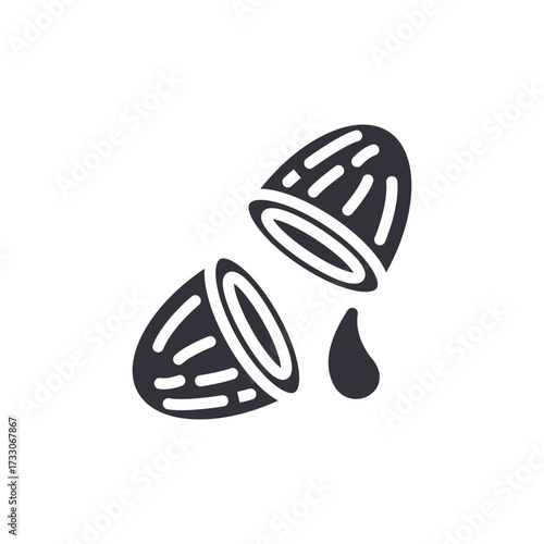 Halved Coconut With Droplet An Elegant Nutritious Ingredient