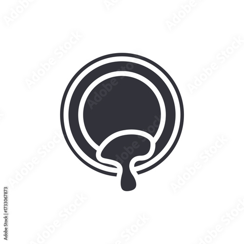 Abstract Liquid Form Drip Circular Graphic Element Design Concept