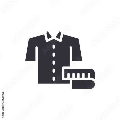 Shirt Design With Measuring Tool Flat Icon Style Illustration