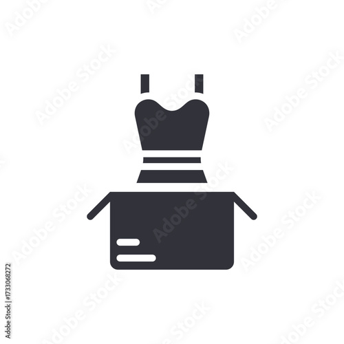 Fashionable Apparel Inside Shipping Box Icon New Clothes Ready To Wear
