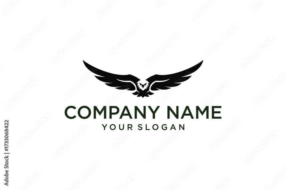 Obraz premium Eagle head with wings logo design