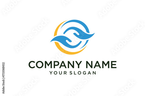 Abstract swirling shape logo design inspiration