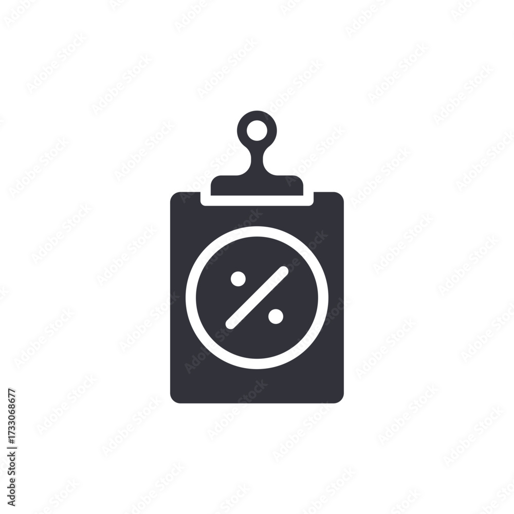 Obraz premium Clipboard With Percentage Symbol For Discount And Financial Rate