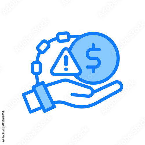 Debt blue icon 