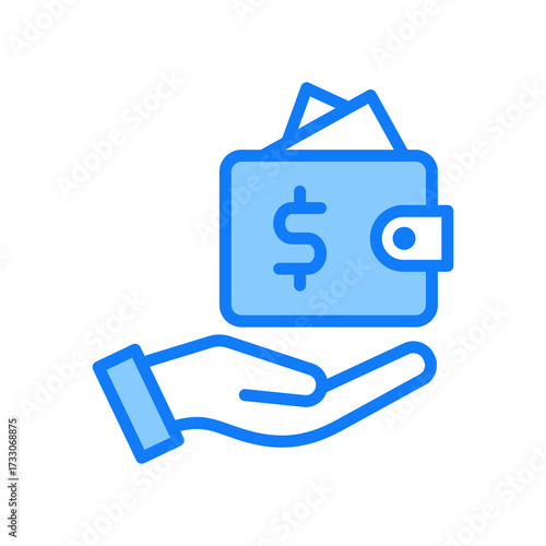 Wallet blue icon 