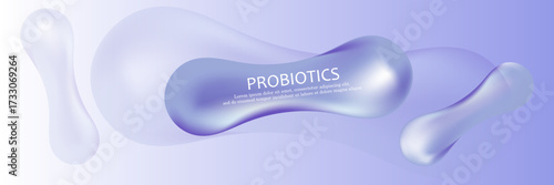Probiotics bacteria vector illustration. Biology, science background. Medicine and treatment