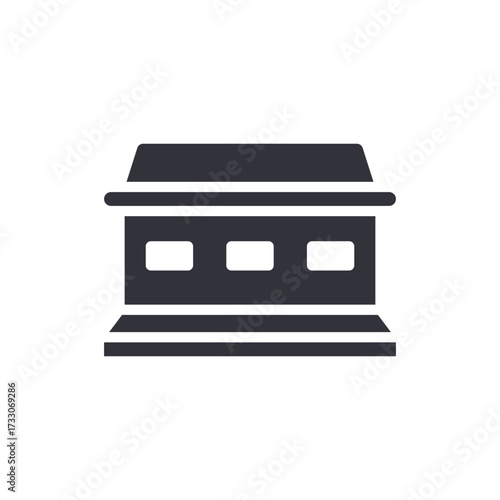 Stylized Depiction Of A Stone Sarcophagus Design Illustration