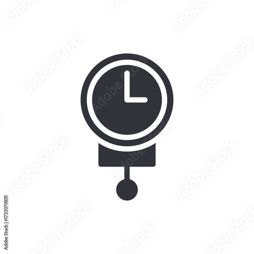 Iconic Symbol Of Time Measurement Wall Clock With Pendulum