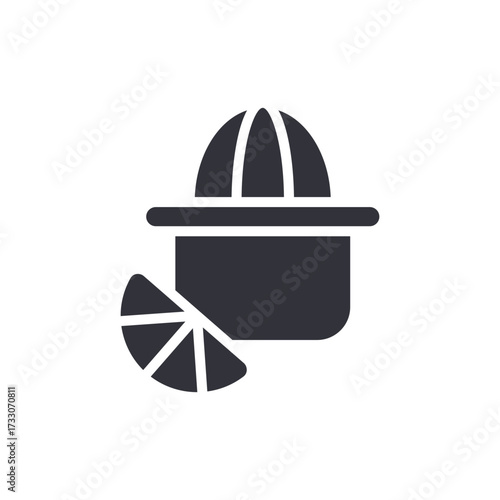Citrus Extractor And Slice Of Orange Minimalist Kitchen Icon
