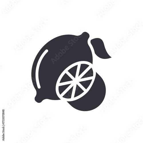 Stylized Lemon Illustration With Slice For Product Design And Branding