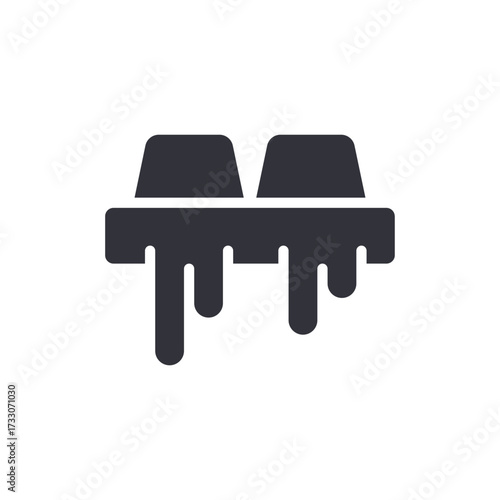 Melting Chocolate Bar Squares Graphic Treat Isolated Design