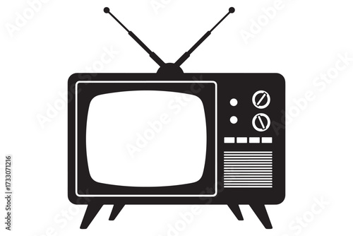 Retro television isolated on white background, a nostalgic symbol of entertainment, broadcasting, and vintage technology, evoking memories of classic shows vector illustration