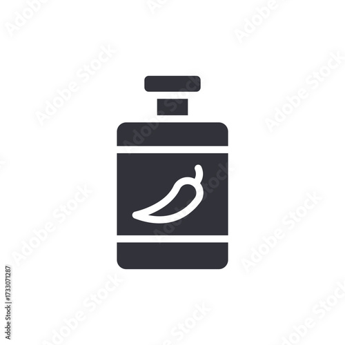 Aromatic Condiment Container With Spicy Pepper Illustration Emblem