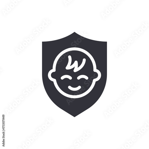 Protection Of Children Illustrated By Smiling Infant Shielded By