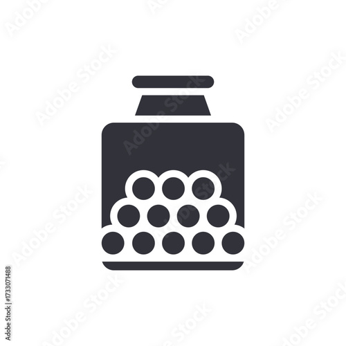 Squared Apothecary Glass Vessel Filled With Concentrated Spheres